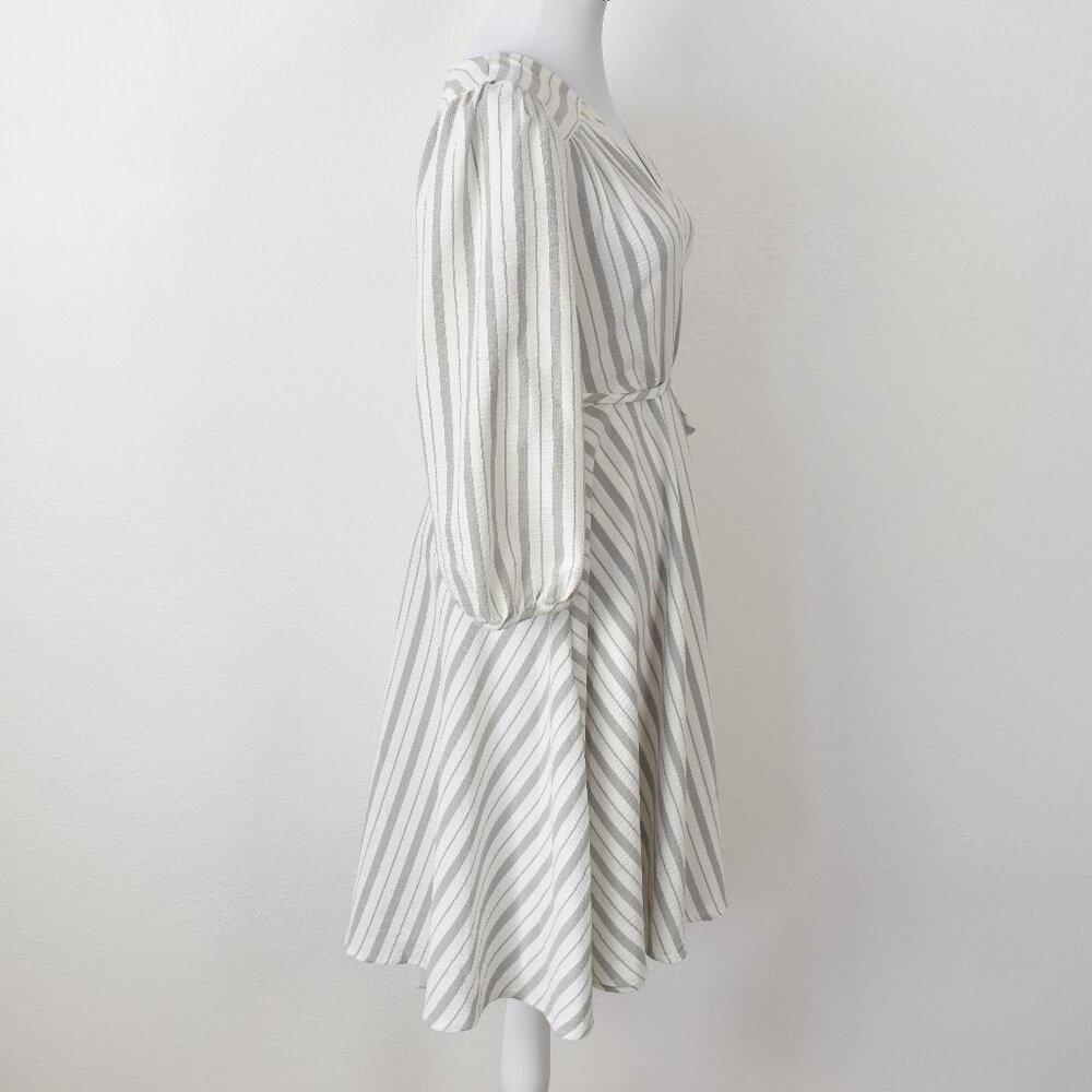 Calvin Klein Striped Wrap Style Dress - 8 - Picture 8 of 9